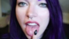 Goth Girl Spit Tongue Fetish