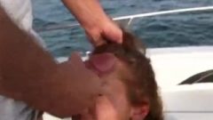 Teen Wife Blows Husbands Pal In The Middle Of A Boat Party (cumshot)